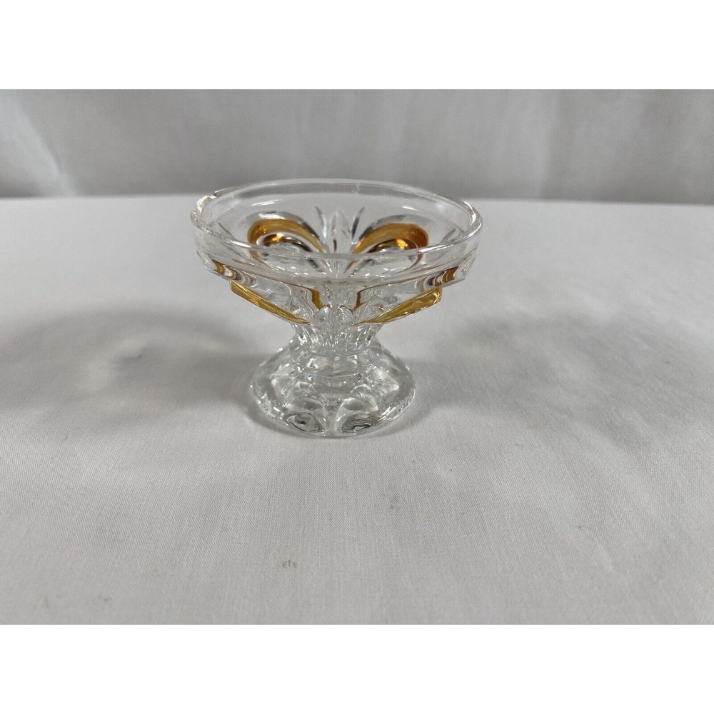 Vintage Crystal Glass Salt Cellar Dip Shot Glass CHIP READ #128